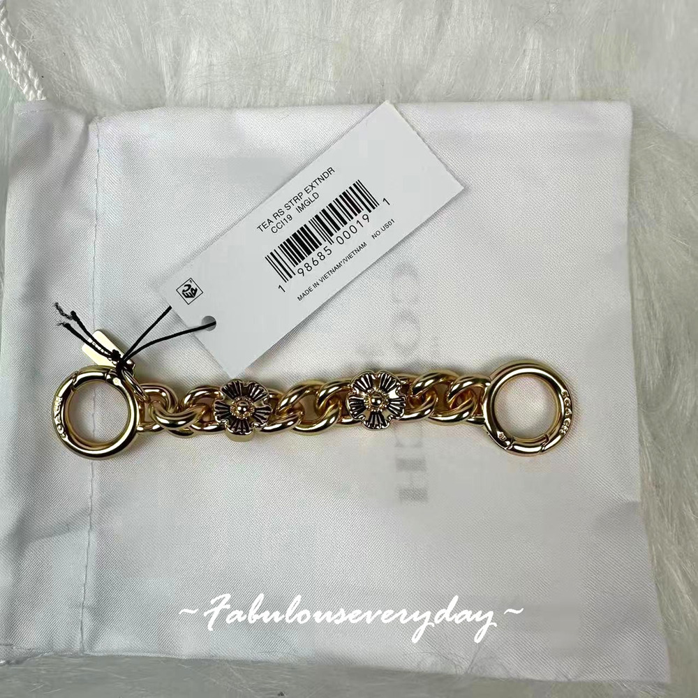Coach Tea Rose Strap Extender In Gold/Gold CCI19 NWT